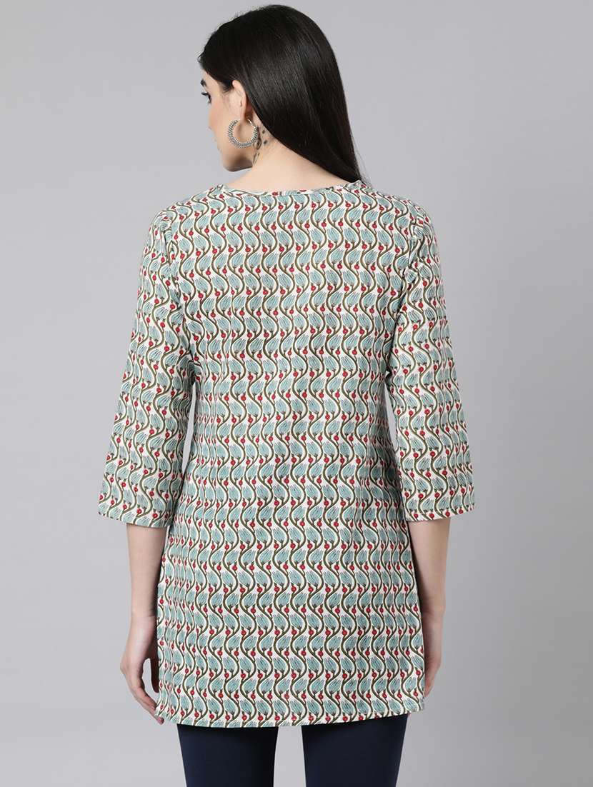 women three quarter sleeve straight kurti - 21729783 -  Standard Image - 3