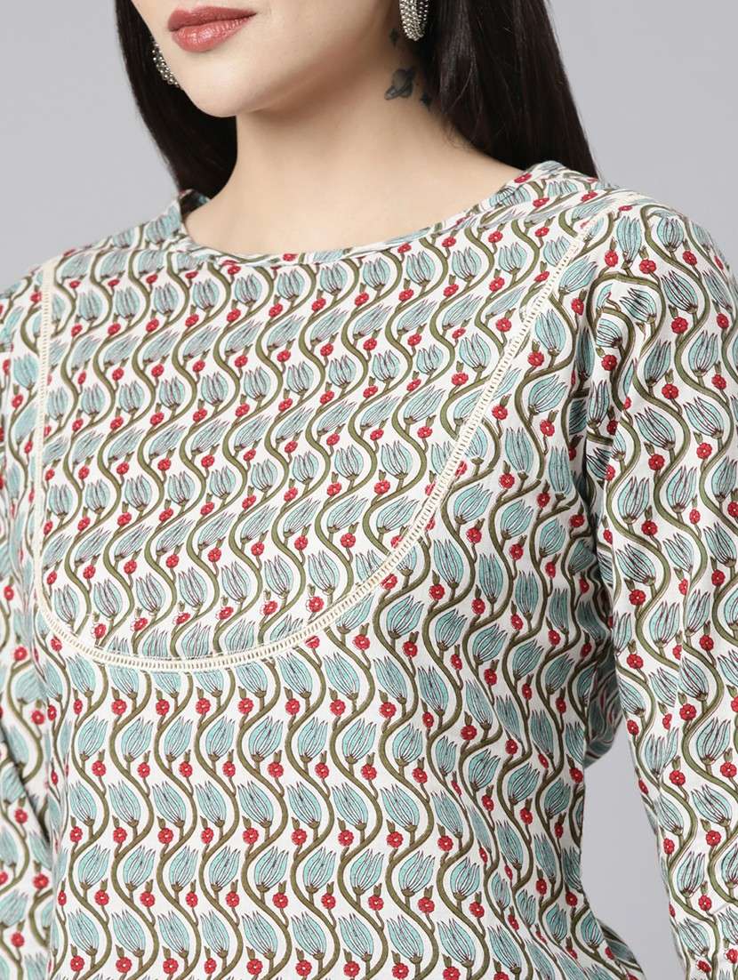 women three quarter sleeve straight kurti - 21729783 -  Standard Image - 5