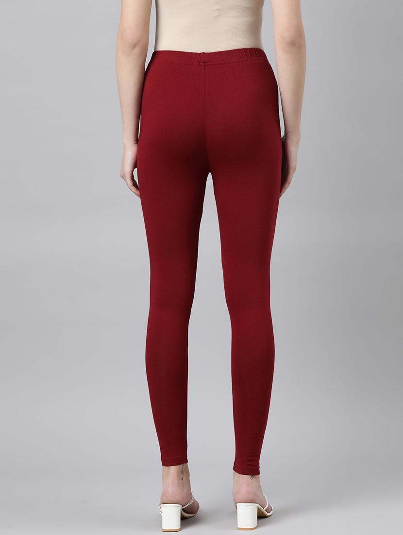 women solid high rise ankle length leggings - 21729818 - Standard Image - 3