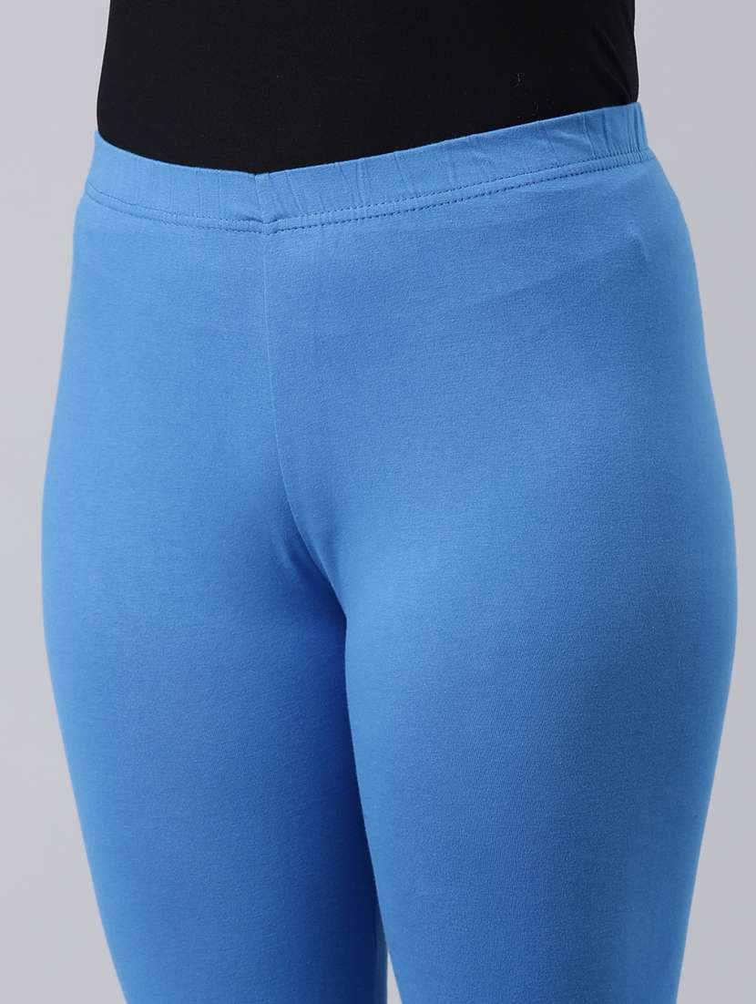 women blue solid full length leggings - 21729822 - Standard Image - 5