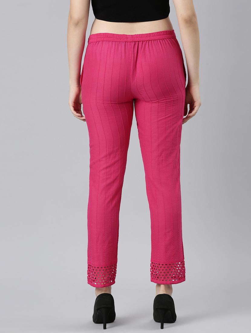 women solid mid rise tapered pant - 21729845 - Standard Image - 3
