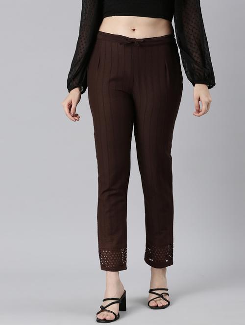 women solid mid rise tapered pant - 21729846 - Standard Image - 0