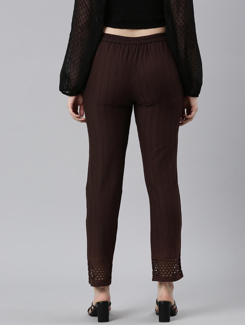women solid mid rise tapered pant - 21729846 - Standard Image - 3