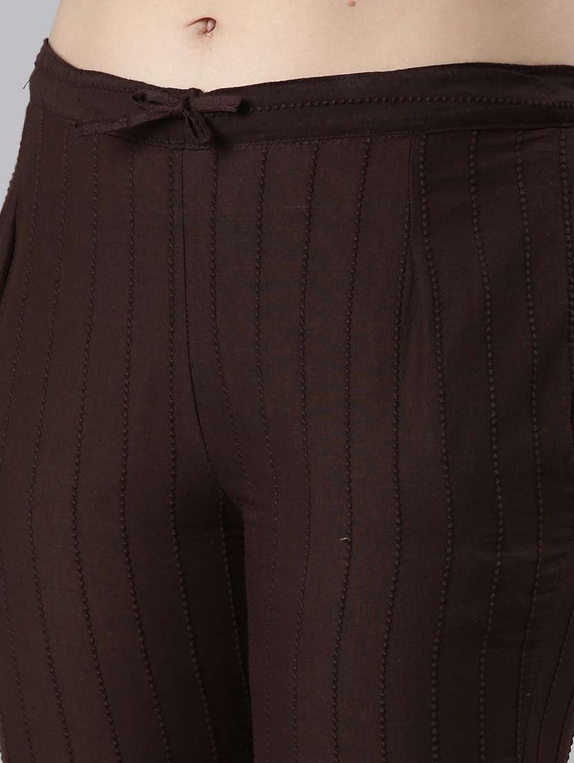 women solid mid rise tapered pant - 21729846 - Standard Image - 5