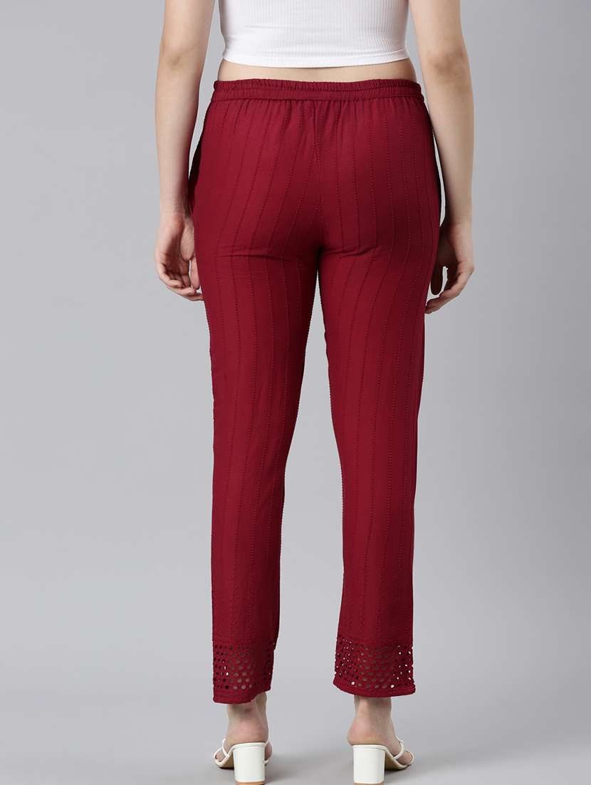 women solid mid rise tapered pant - 21729852 -  Standard Image - 3