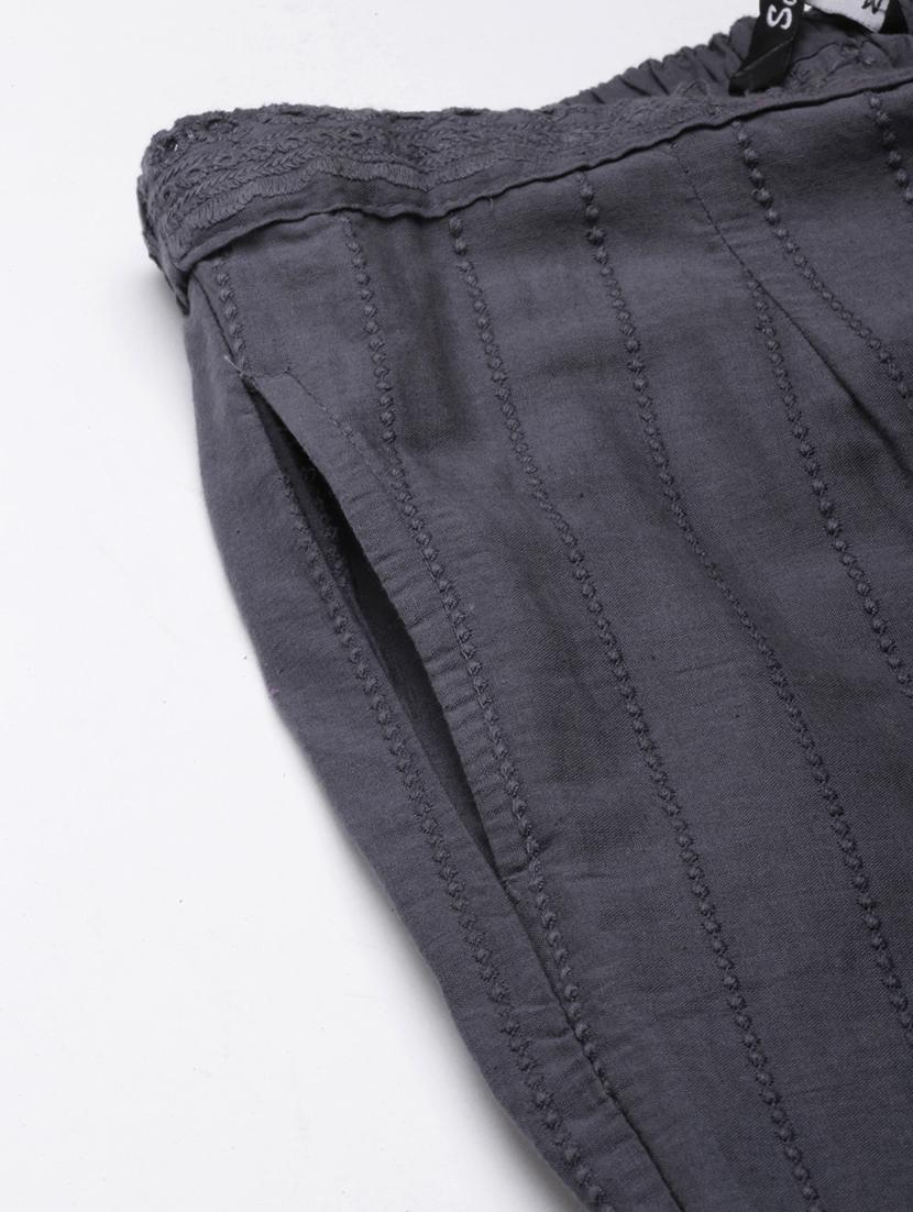 women embroidered high rise tapered pant - 21729855 - Standard Image - 8