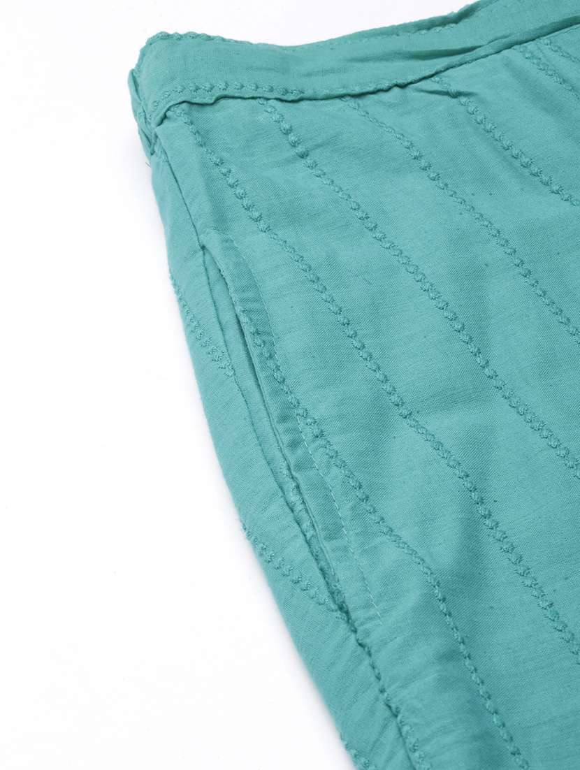 women embroidered mid rise tapered pant - 21729856 - Standard Image - 8
