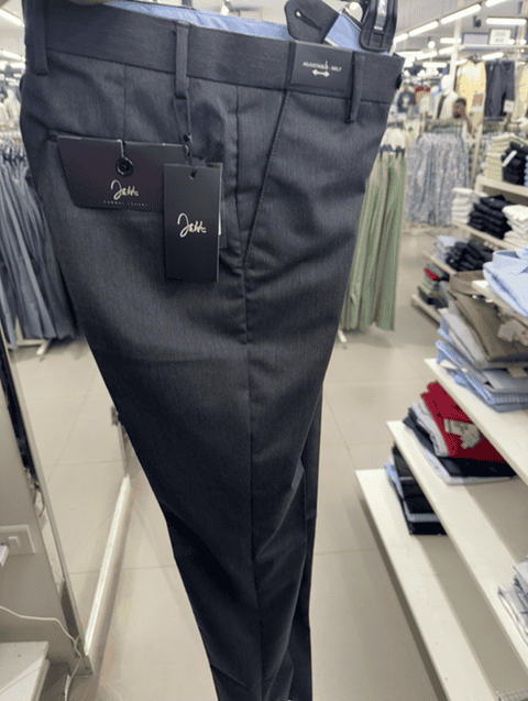 charcoal grey poly viscose formal trousers - 21729939 -  Standard Image - 0