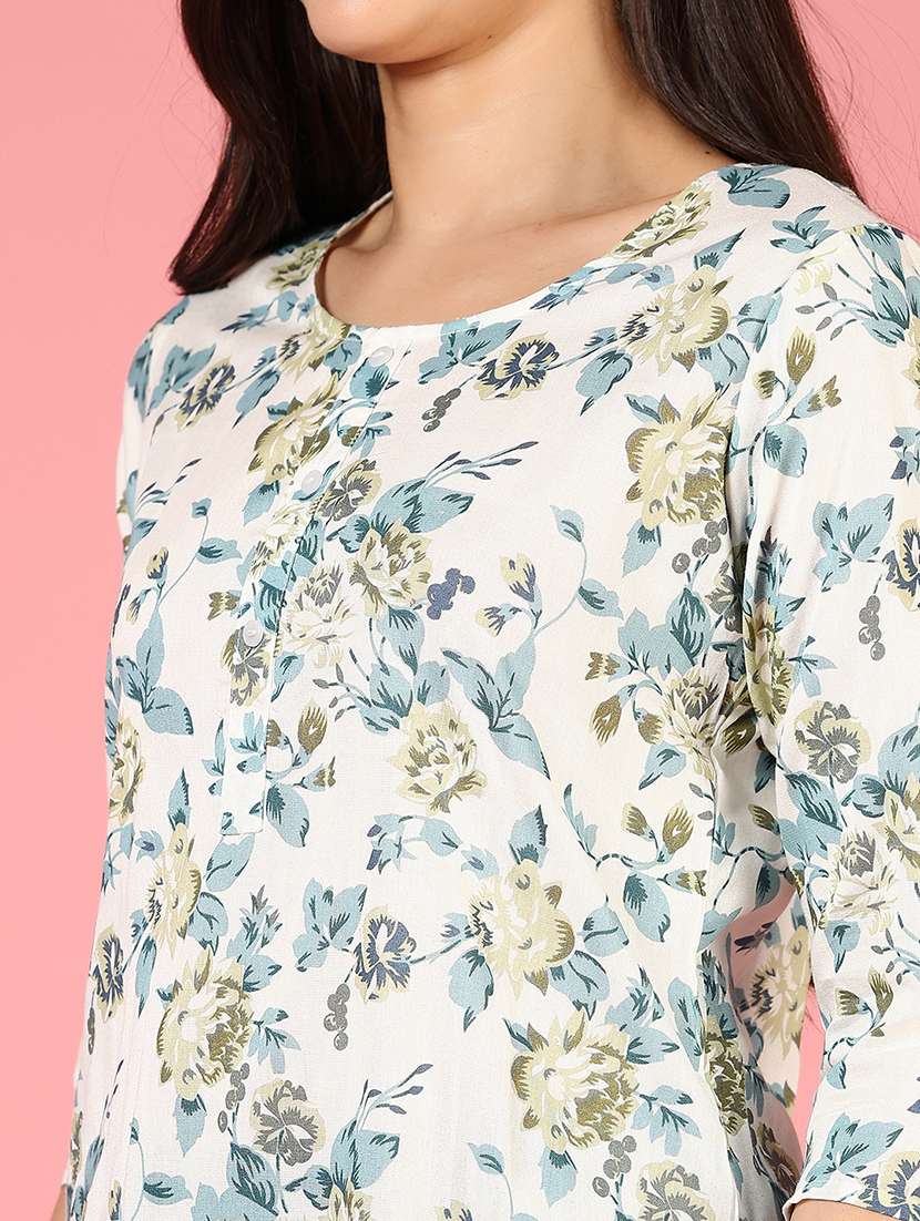 women three quarter sleeves straight kurta - 21729942 -  Standard Image - 5