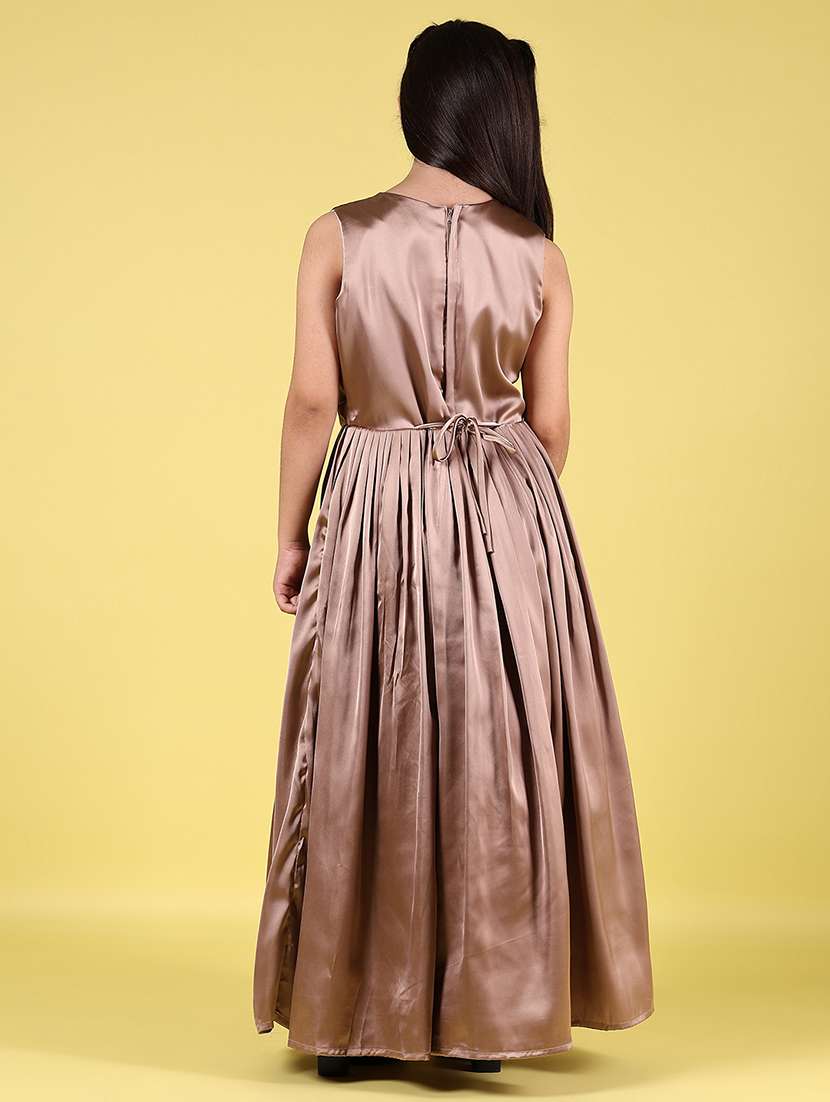 girls solid sleeveless fit and flare dress - 21729987 -  Standard Image - 3