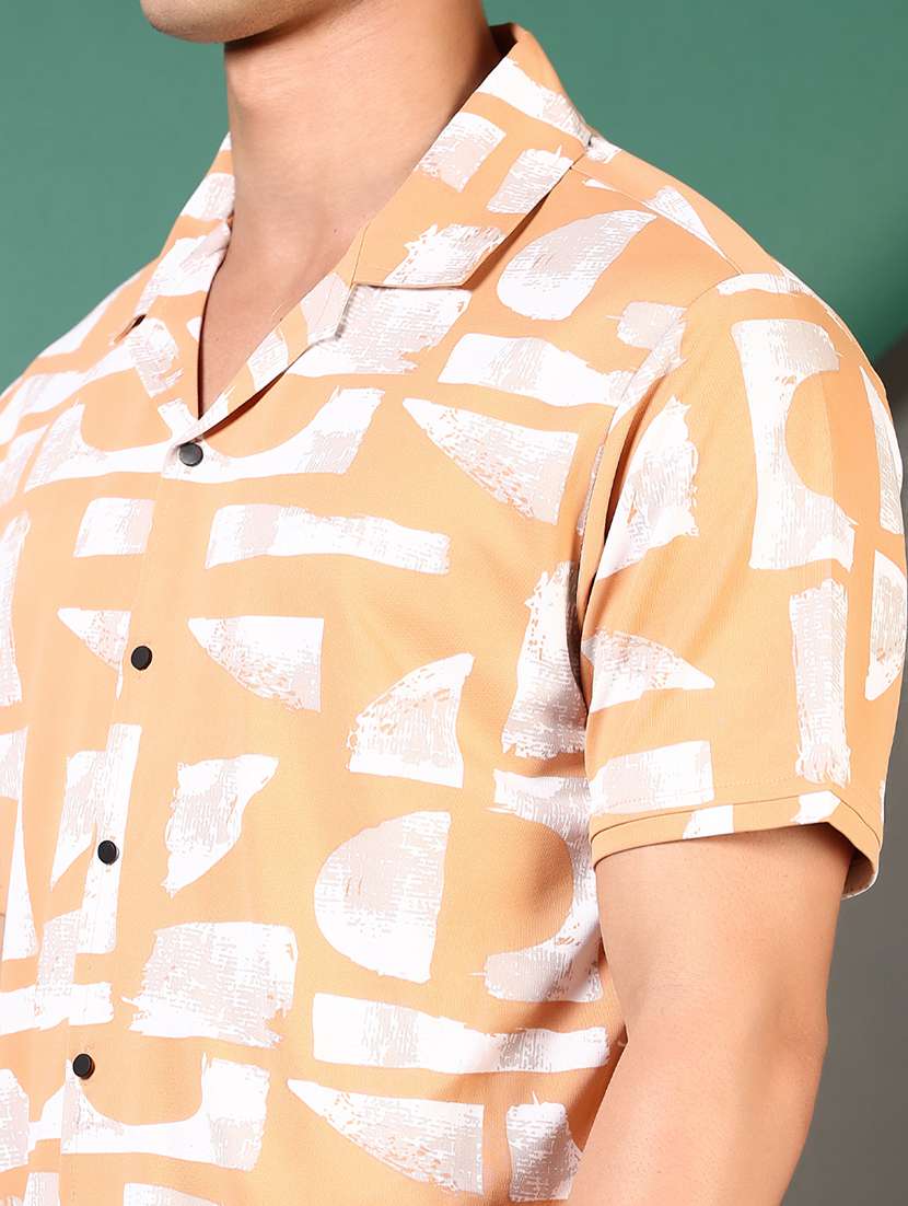 men printed cuban collared casual shirt - 21729997 -  Standard Image - 5