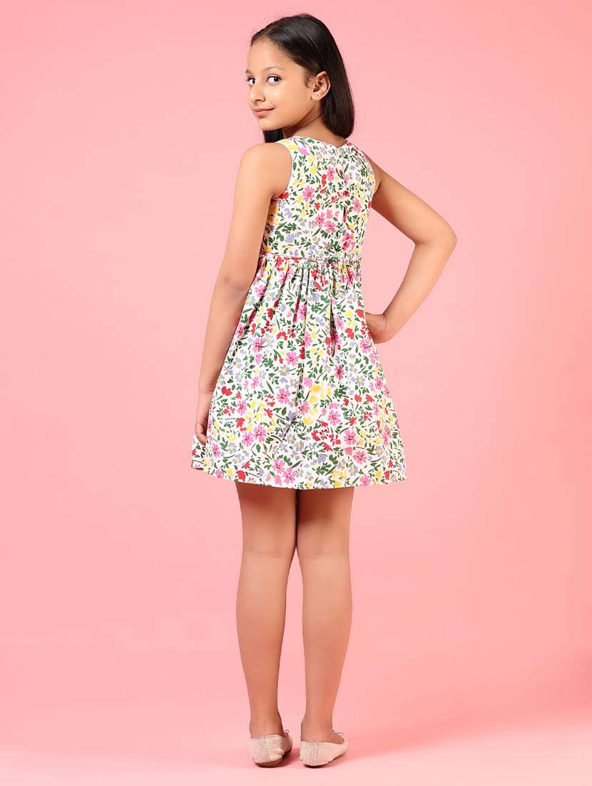 girls floral printed sleeveless frock - 21730007 -  Standard Image - 3