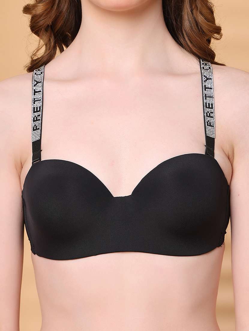 black polyester balconette bra - 21730047 -  Standard Image - 5