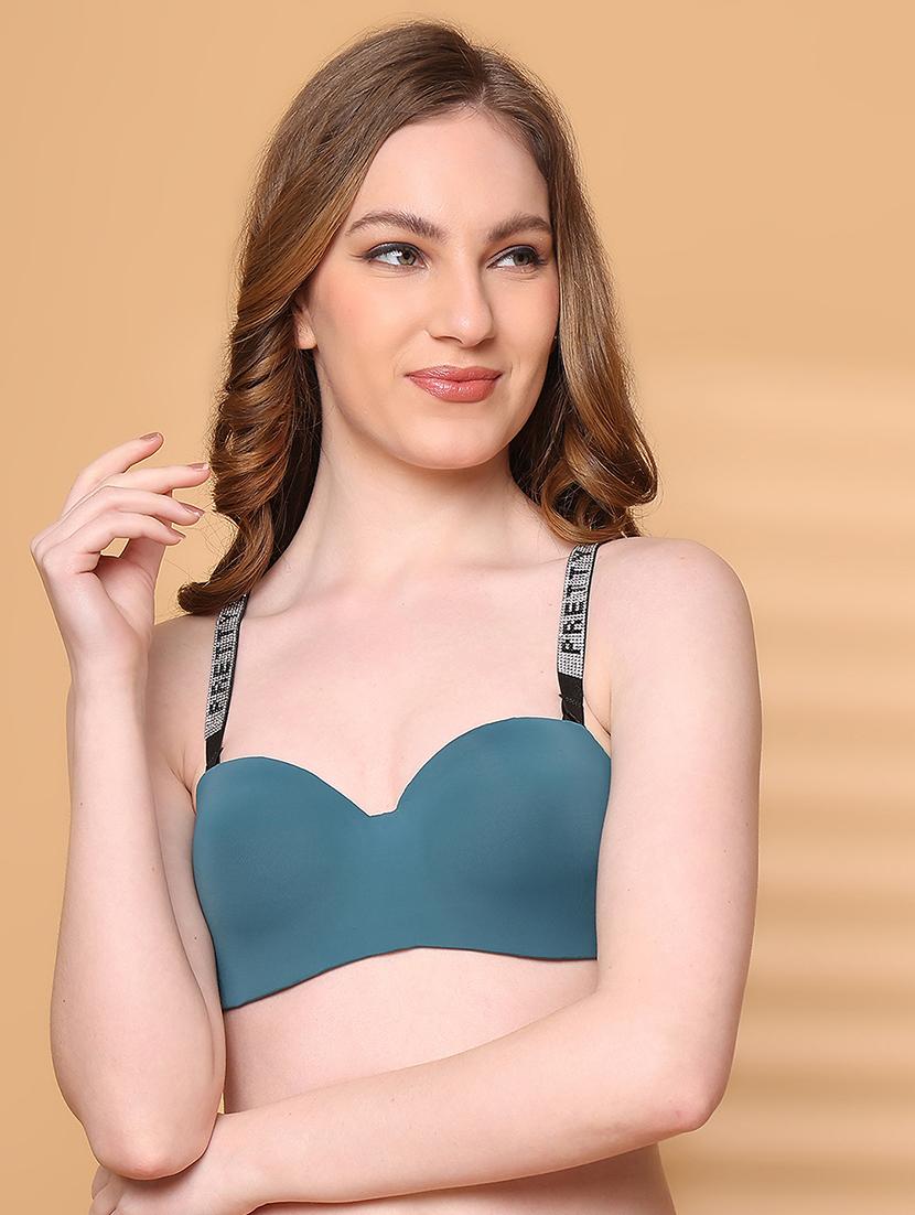 green polyester balconette bra - 21730049 - Zoom Image - 0