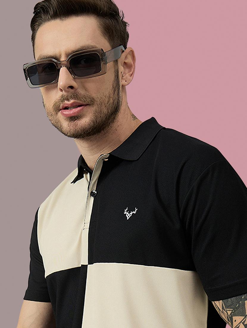 men short sleeves color block polo t-shirt - 21730088 - Standard Image - 3