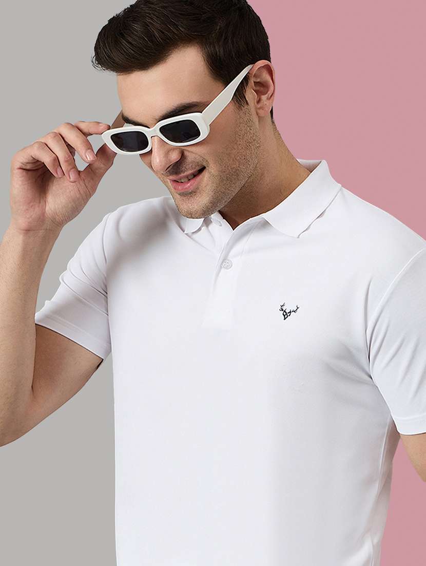 men slim fit plain polo t-shirt - 21730119 -  Standard Image - 3