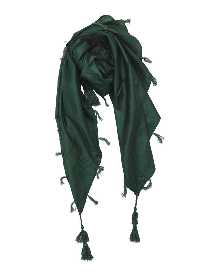 women plain tassel detailed scarf - 21730134 -  Zoom Image - 0