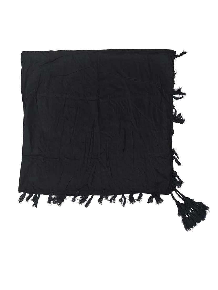 women plain tassel detailed scarf - 21730137 -  Standard Image - 3