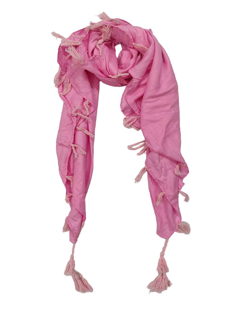 women pack of 2 plain tassel detailed scarves - 21730142 -  Standard Image - 3