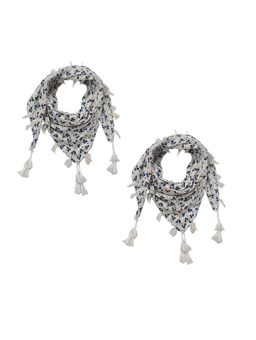 women pack of 2 printed tassel detailed scarves - 21730144 - Zoom Image - 0