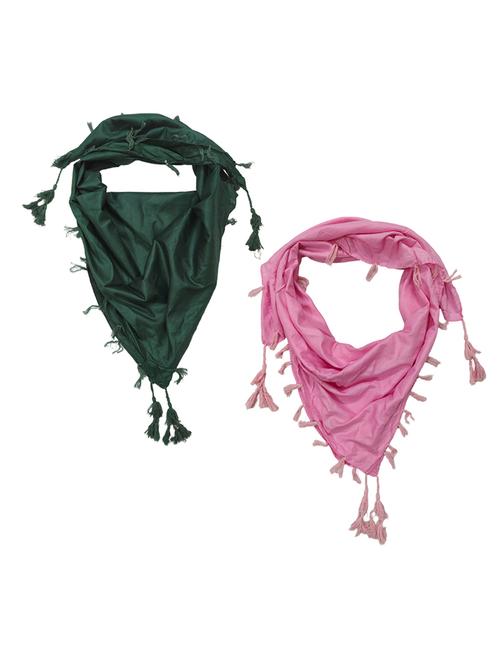 women pack of 2 plain tassel detailed scarves - 21730148 - Standard Image - 0