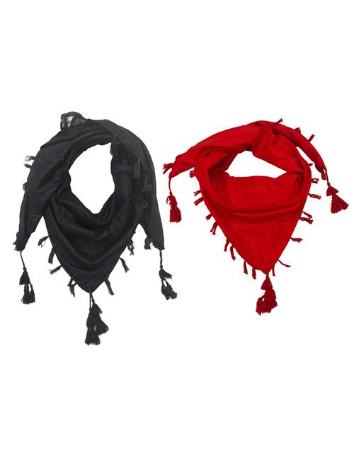 women pack of 2 plain tassel detailed scarves - 21730151 -  Standard Image - 0