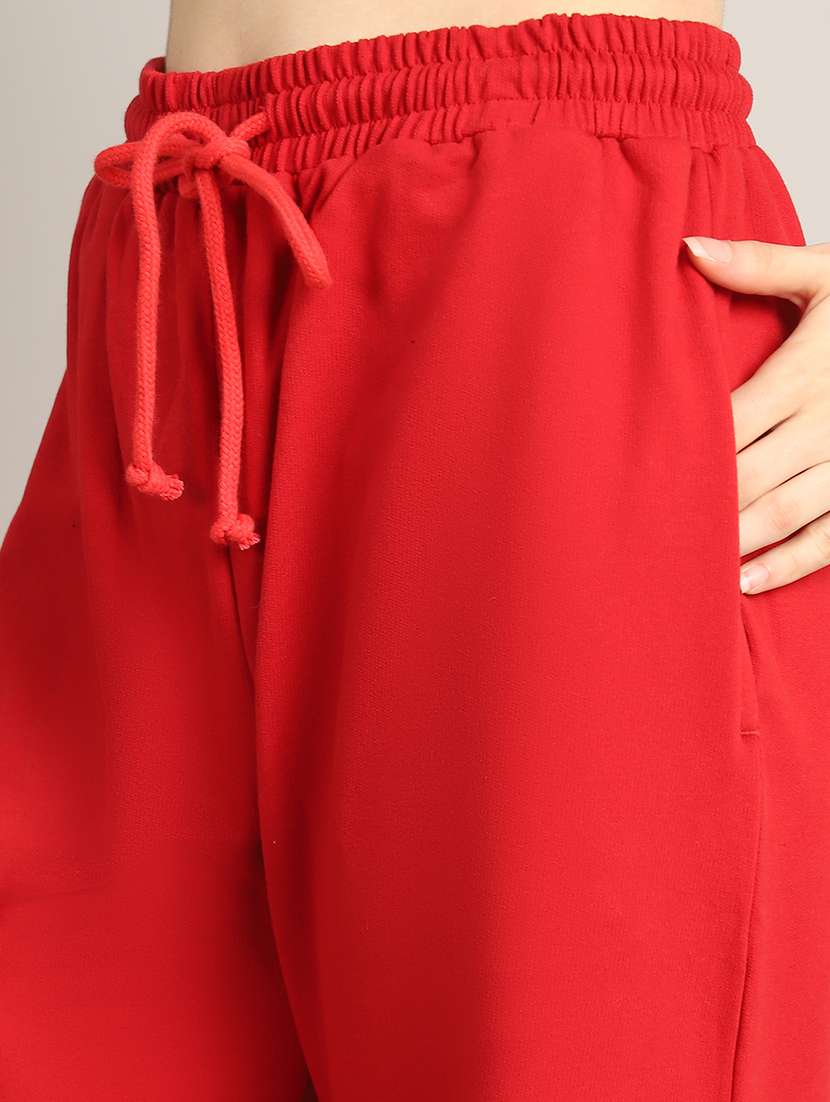 women solid high rise relaxed fit track pant - 21730174 -  Standard Image - 5