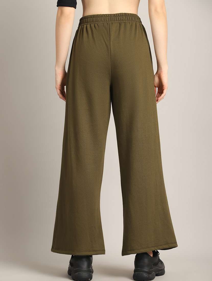 women solid high rise relaxed fit track pant - 21730176 -  Standard Image - 3