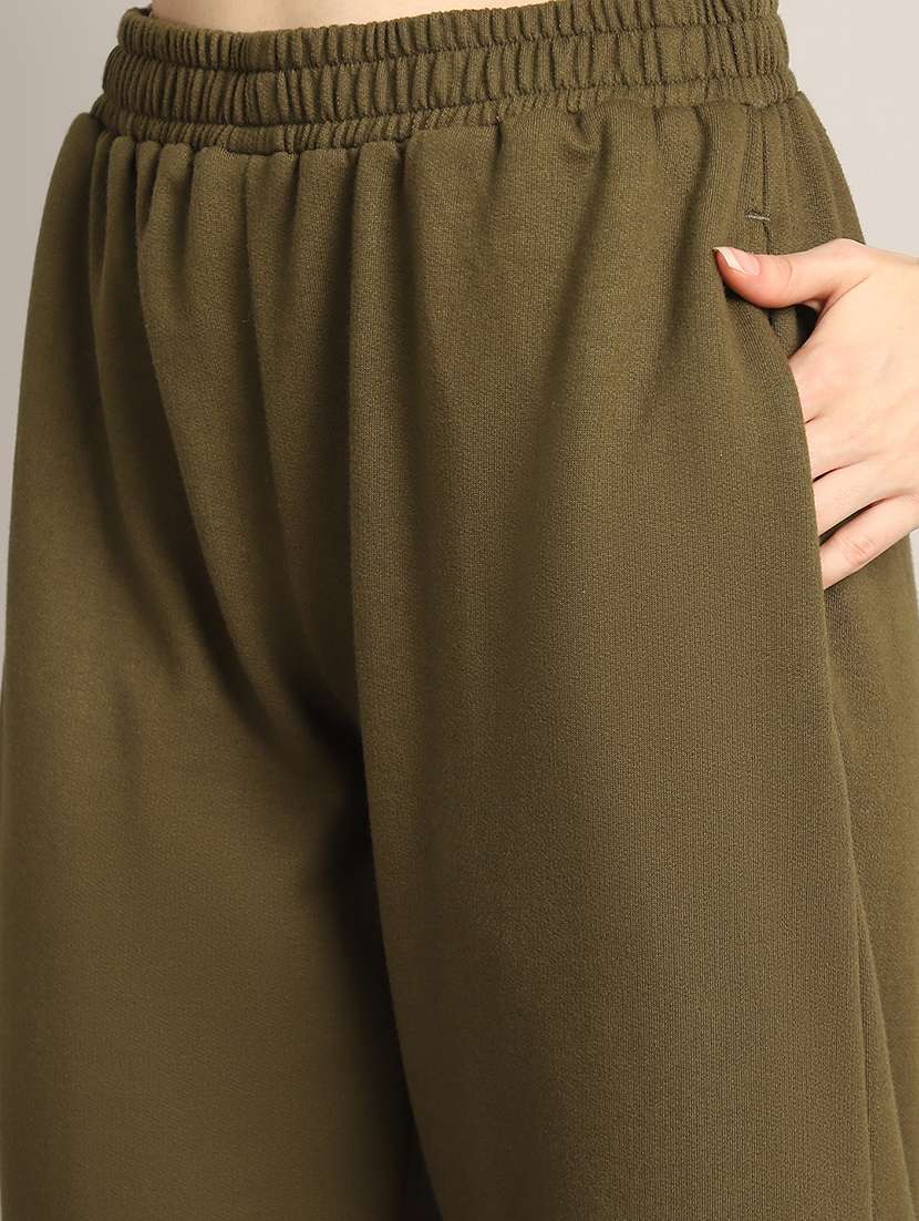 women solid high rise relaxed fit track pant - 21730176 -  Standard Image - 5