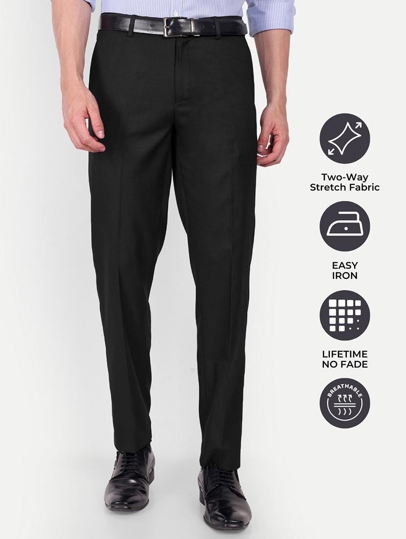 men solid mid rise formal trouser - 21730188 - Standard Image - 3