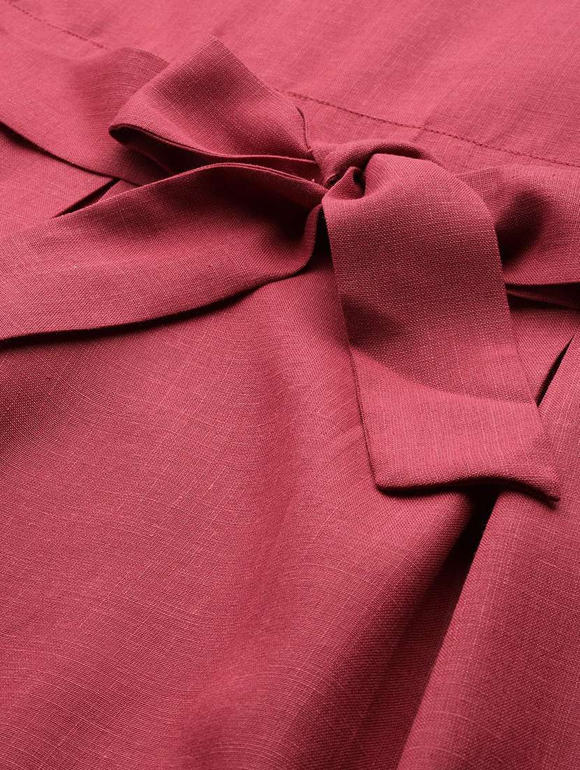 women solid laple neck a-line dress - 21730240 - Standard Image - 5