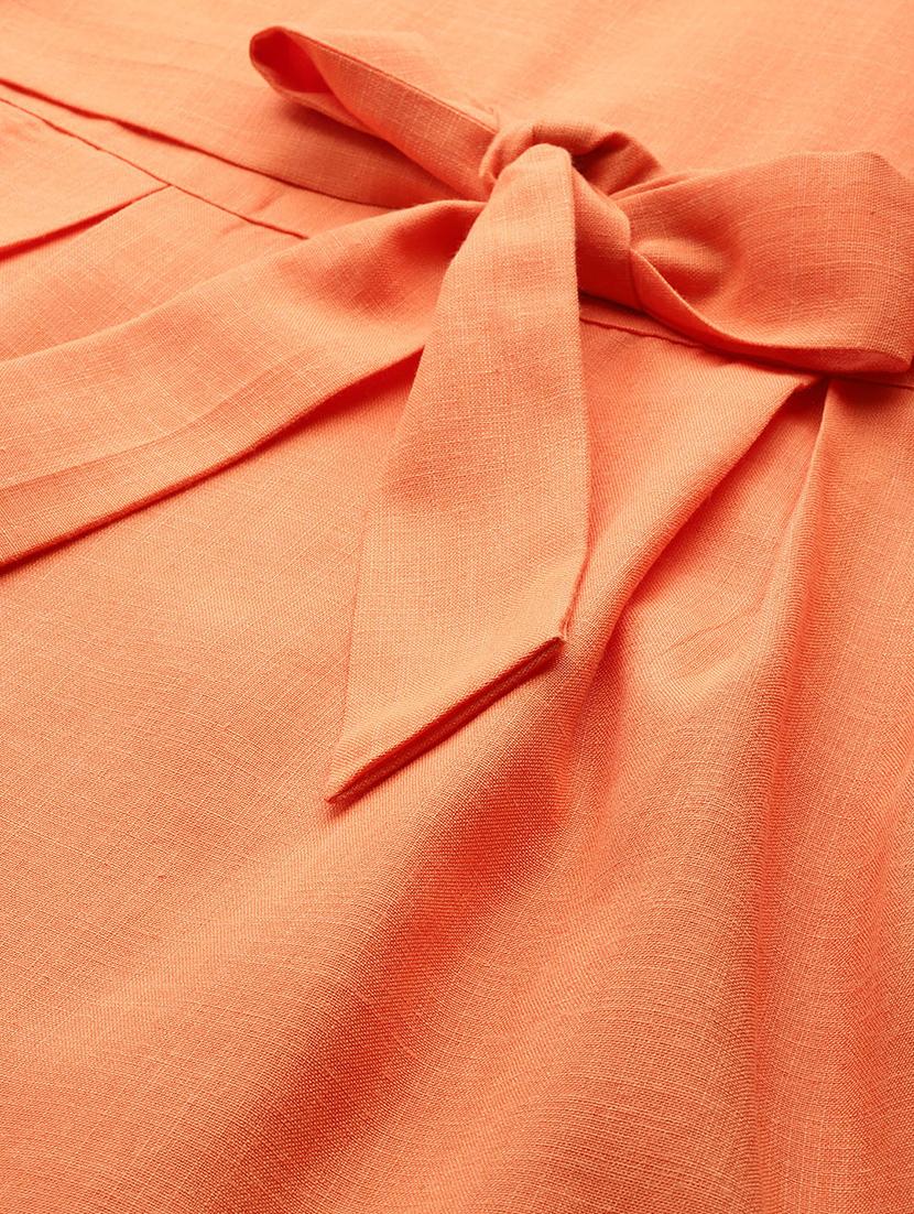 women solid lapel neck a-line dress - 21730241 - Standard Image - 5
