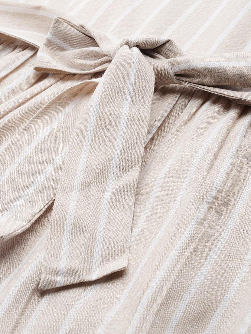 women striped puff sleeves tiered dress - 21730253 - Standard Image - 5