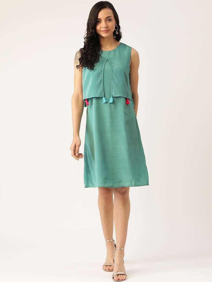 women solid a-line dress - 21730290 - Zoom Image - 0