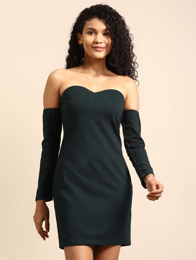 women solid sheath dress