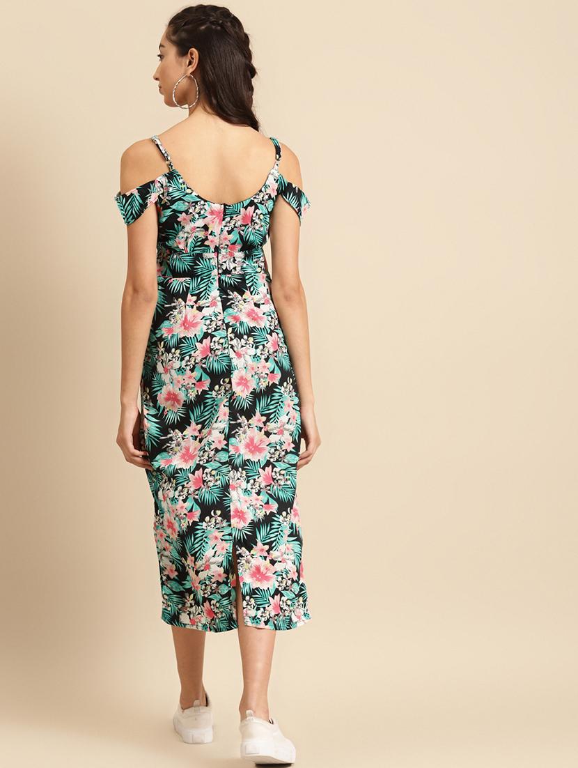 women shoulder strap printed sheath dress - 21730319 - Standard Image - 3