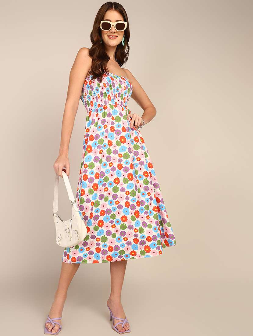 women printed a-line dress