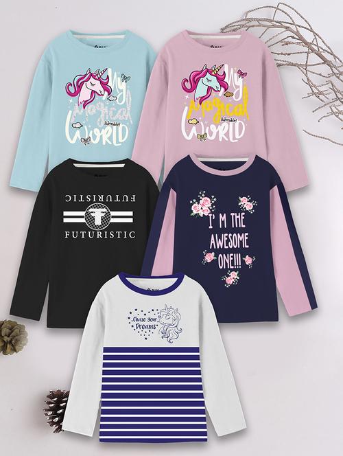 boys pack of 5 graphic round neck t-shirt - 21730375 - Standard Image - 0
