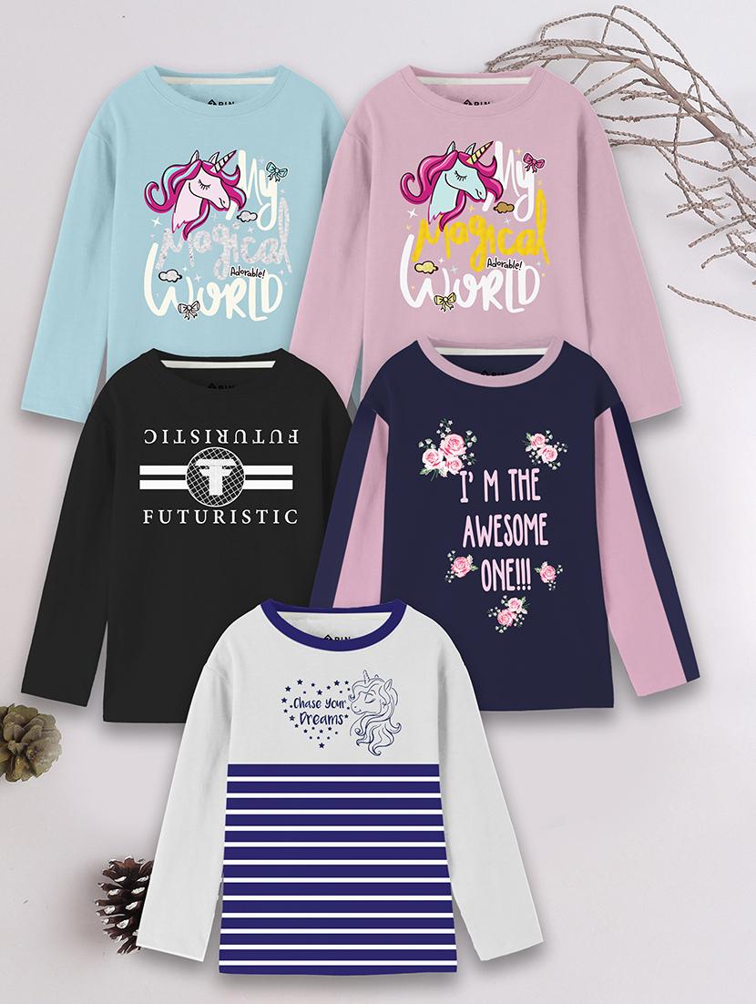 boys pack of 5 graphic round neck t-shirt - 21730375 - Zoom Image - 0