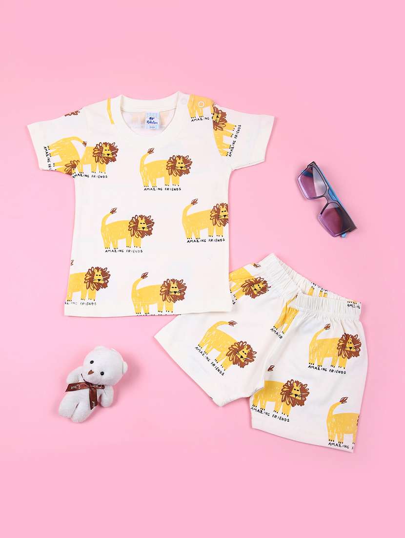 kids printed t-shirt and short co-ord set - 21730378 - Zoom Image - 0