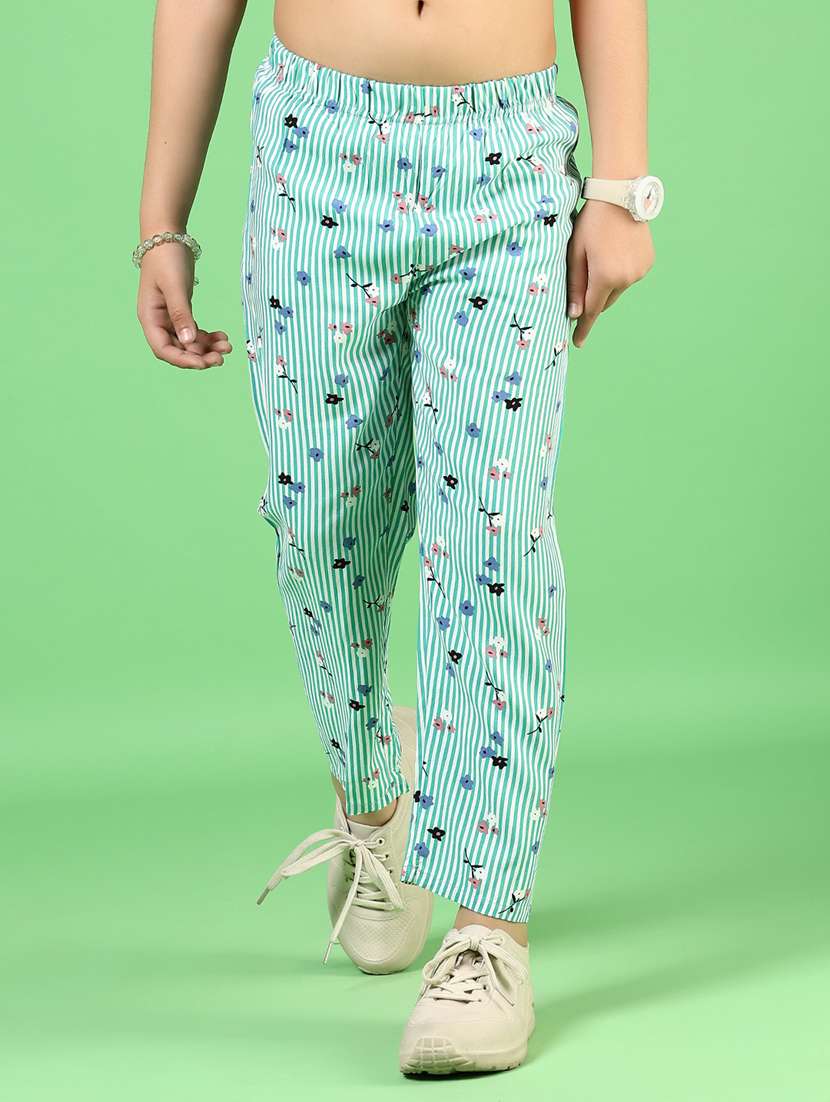 girls printed mid rise track pant 