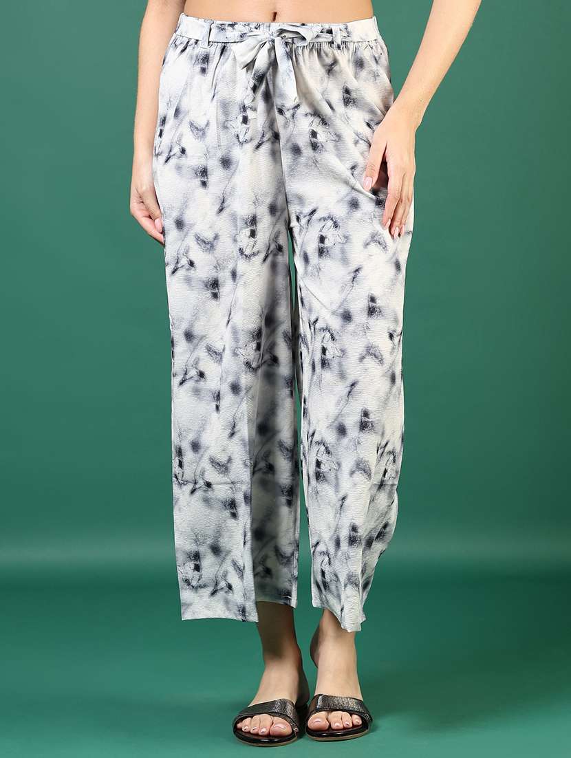 women printed mid rise straight palazzo - 21730405 - Zoom Image - 0