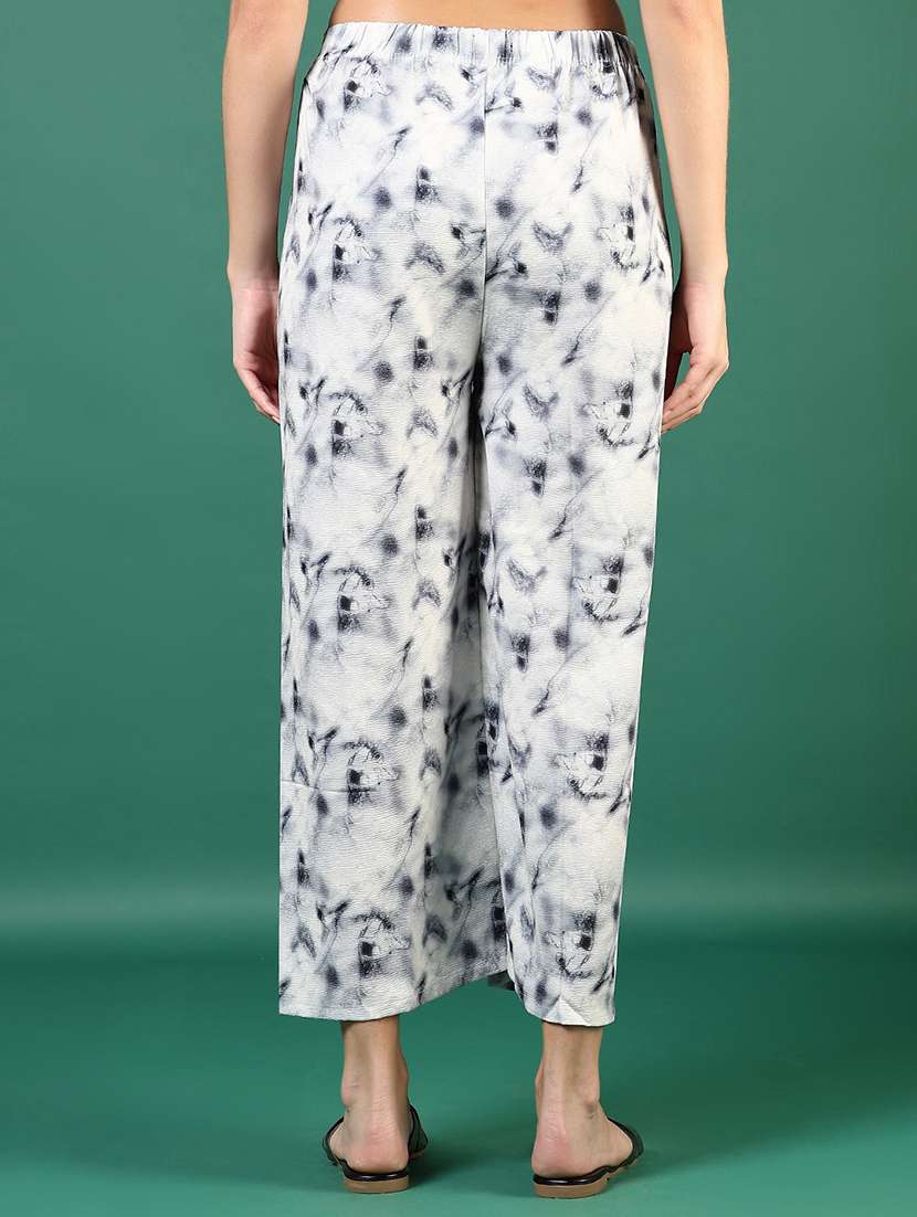 women printed mid rise straight palazzo - 21730405 - Standard Image - 3