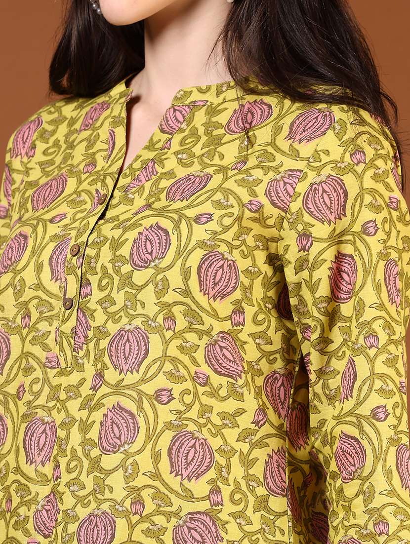 women printed three quarter sleeves straight kurta - 21730417 - Standard Image - 5