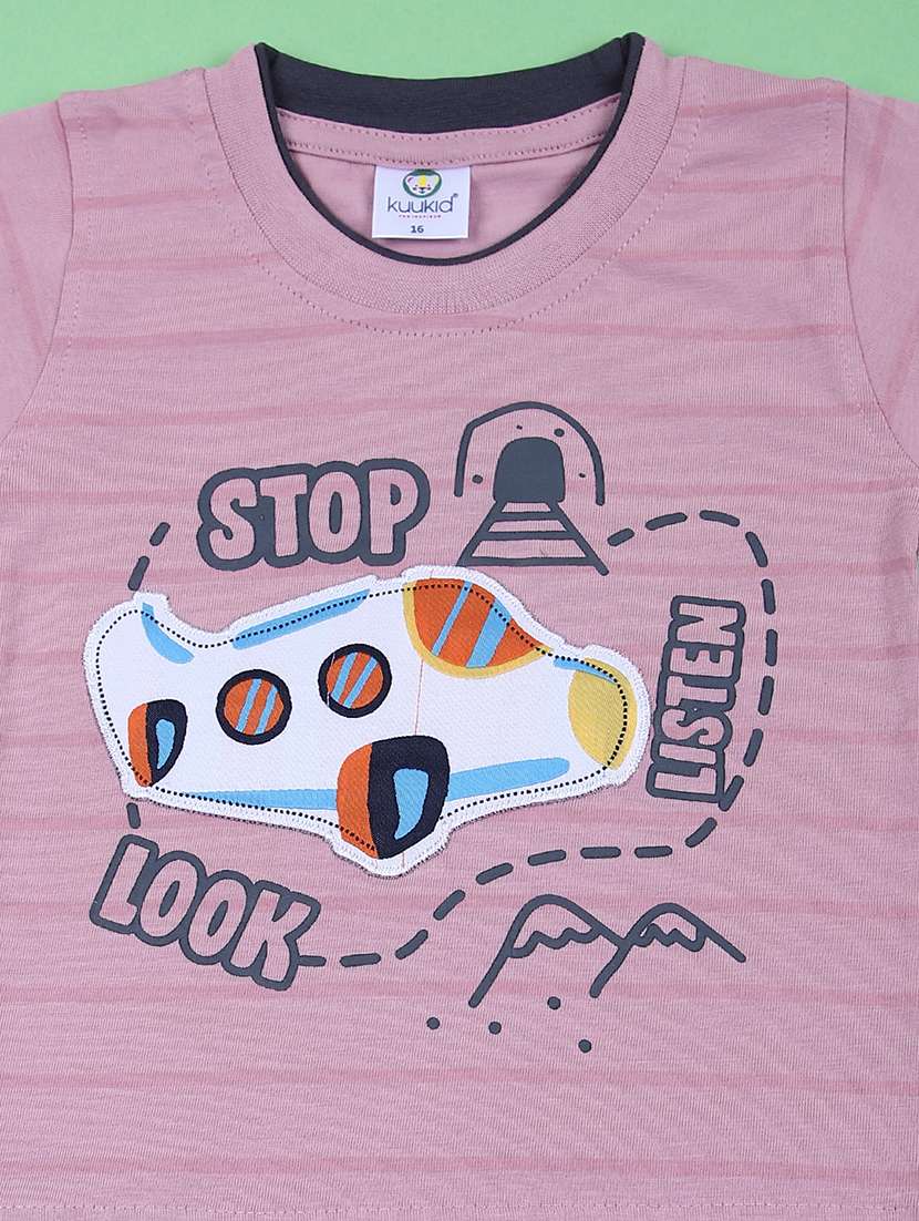 boys printed t-shirt & shorts casual wear set - 21730437 -  Standard Image - 3