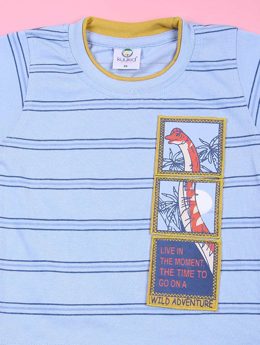 boys printed t-shirt & shorts casual wear set - 21730439 -  Standard Image - 3