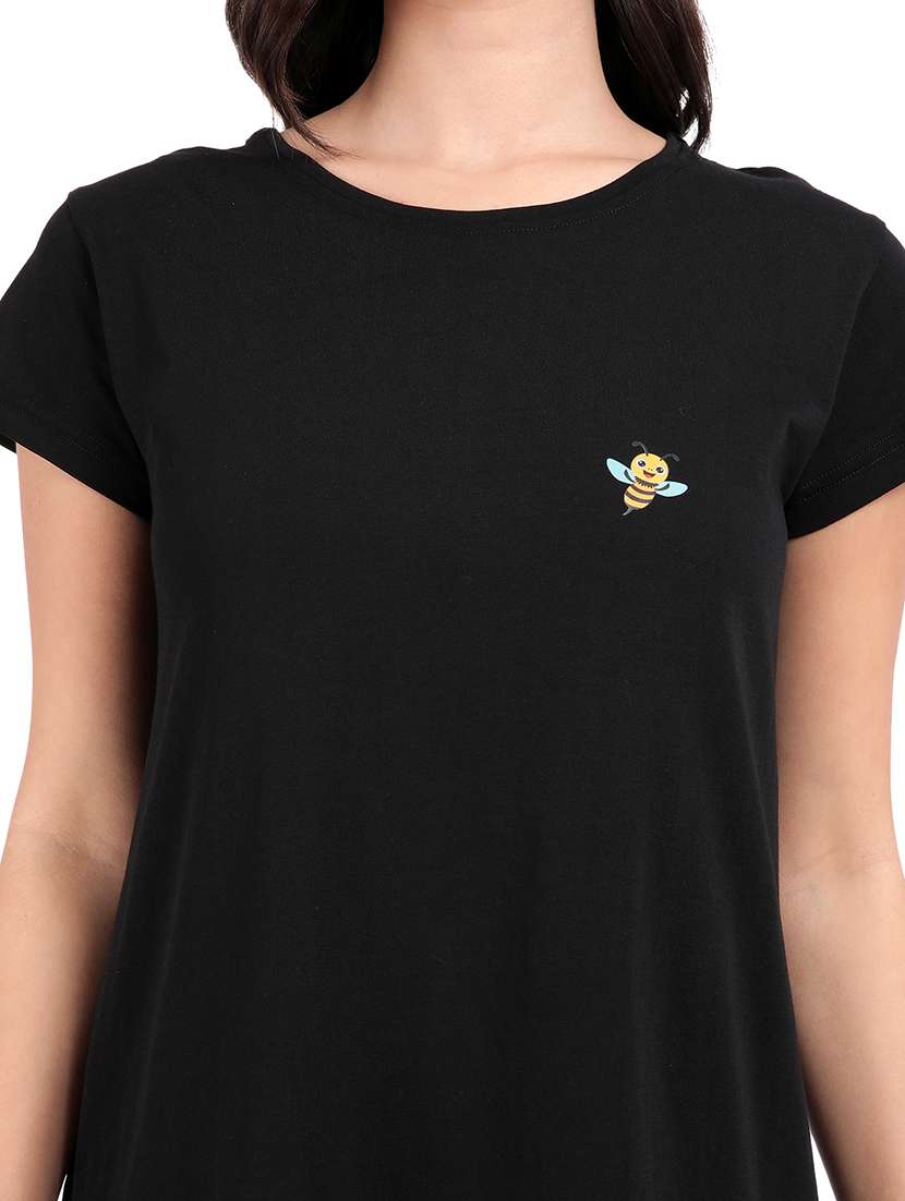 women solid round neck sleepshirt - 21730651 -  Standard Image - 5