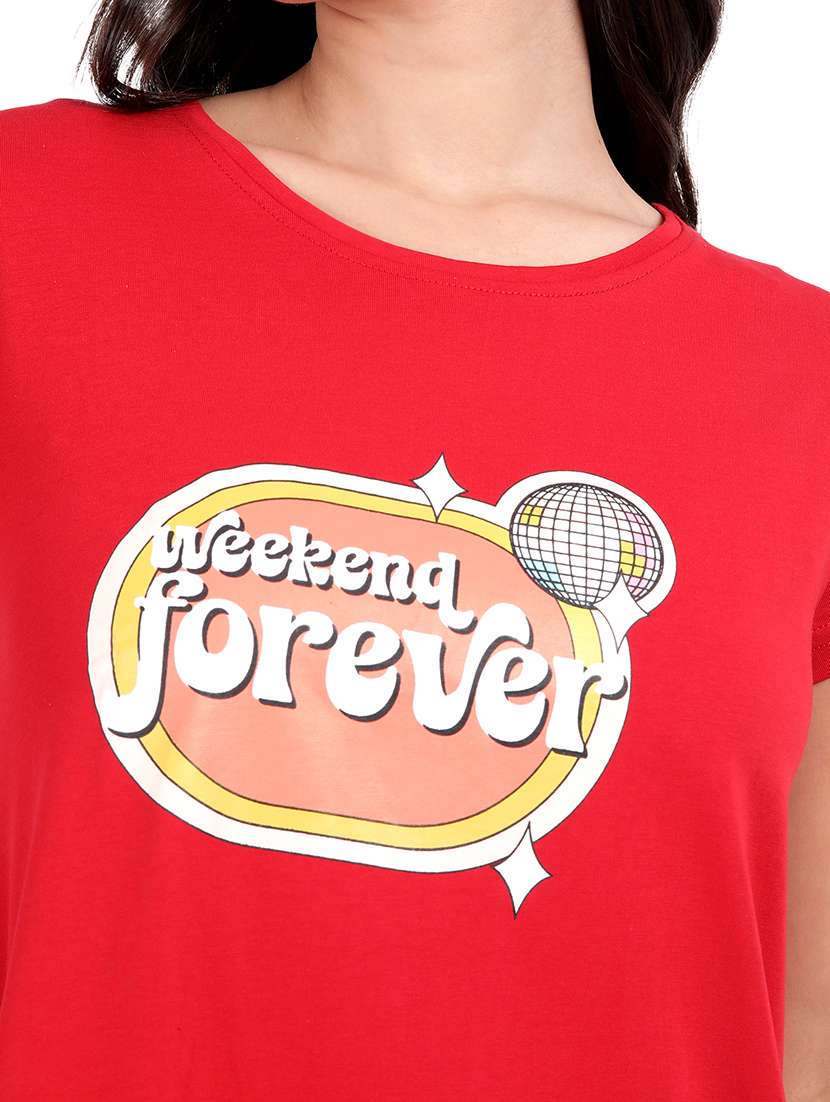 women printed round neck sleepshirt - 21730653 -  Standard Image - 5