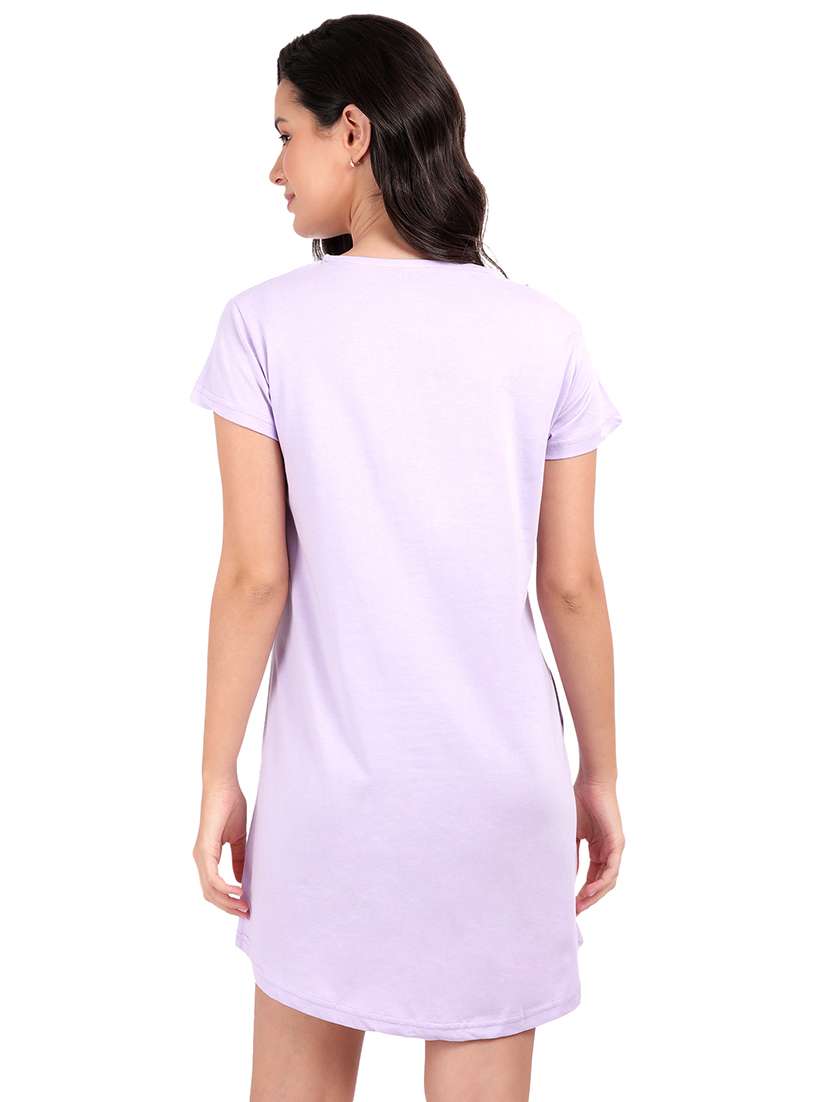women printed round neck sleepshirt - 21730655 -  Standard Image - 3
