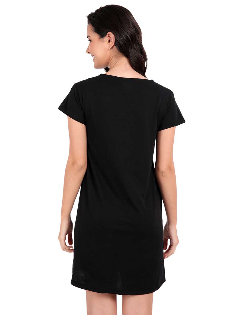 women printed round neck sleepshirt - 21730656 -  Standard Image - 3